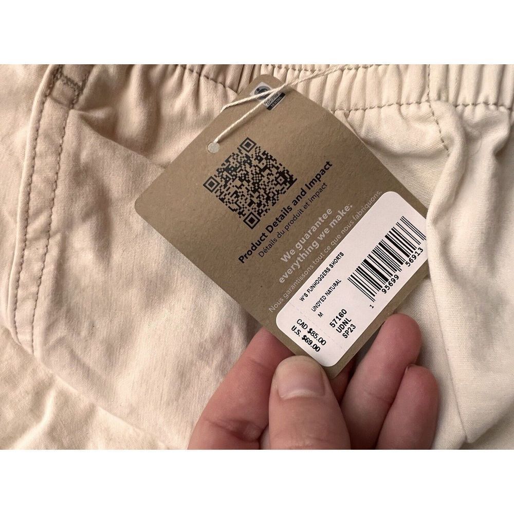 Patagonia 4” Funhoggers Shorts White Undyed Natural Women’s Size Medium - Picture 6 of 6
